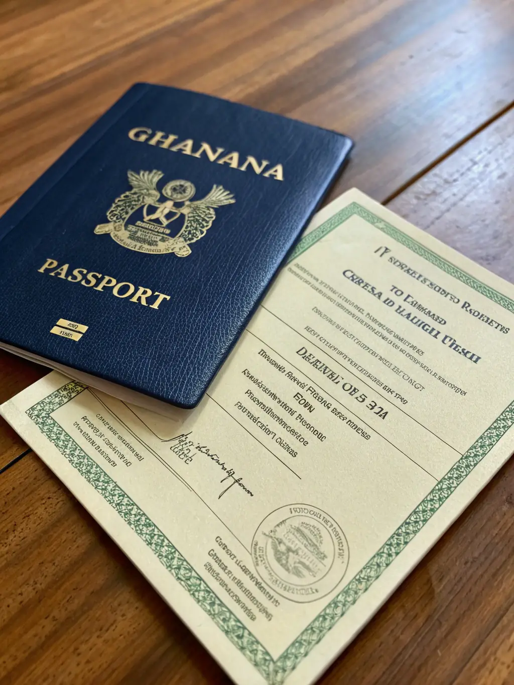 A close-up shot of a U.S. passport with a naturalization certificate subtly placed in the background, symbolizing the successful completion of the citizenship process.