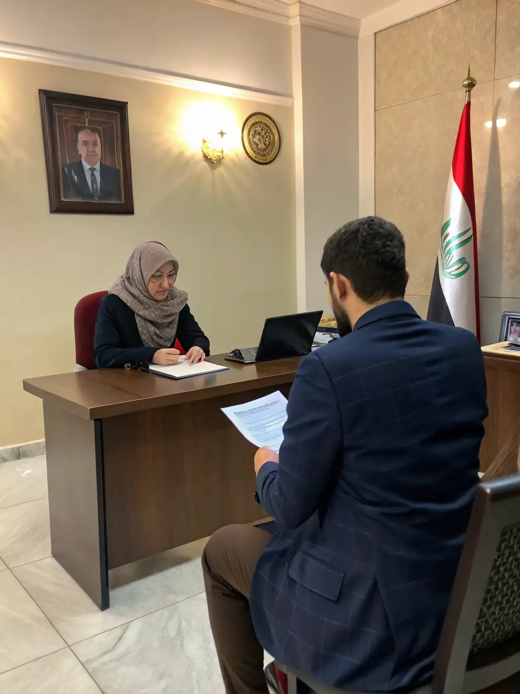 A person filling out a DS-260 Immigrant Visa Application form with a consultant assisting, emphasizing the support provided during the application process.